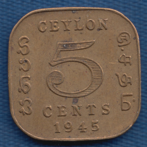 5 Центов 1945 - Цейлон 5 Центов 1945 - Цейлон