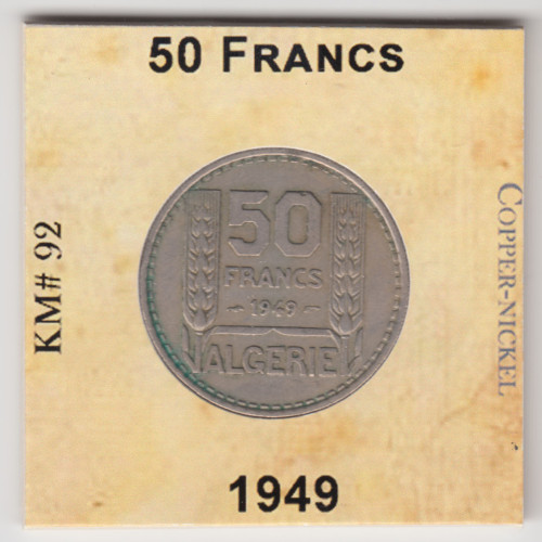 50 Франков 1949 - Алжир 50 Франков 1949 - Алжир