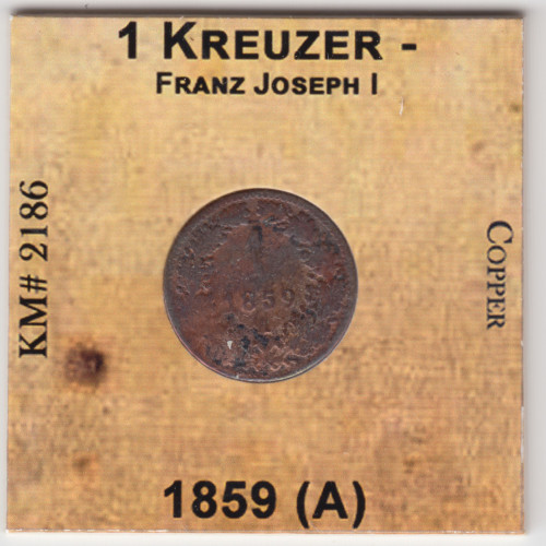 1 Крейцер 1859a - Австрия 1 Крейцер 1859a - Австрия