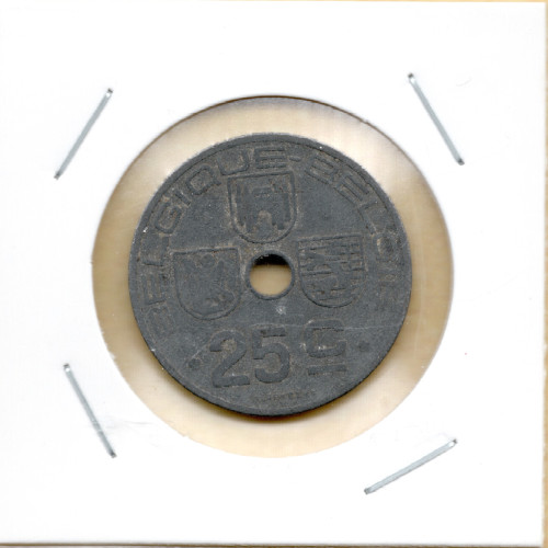 25 Сантимов 1943 - Бельгия 25 Сантимов 1943 - Бельгия