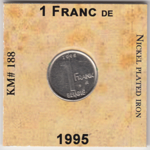 1 Франк 1995 - Бельгия - Dutch text 1 Франк 1995 - Бельгия - Dutch text