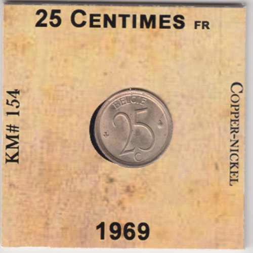 25 Сантимов 1969 - Бельгия - French text 25 Сантимов 1969 - Бельгия - French text
