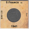 5 Франков 1941 - Бельгия