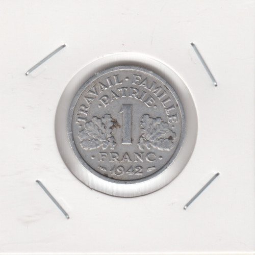 1 Франк 1942 - Франция - light type 1 Франк 1942 - Франция - light type