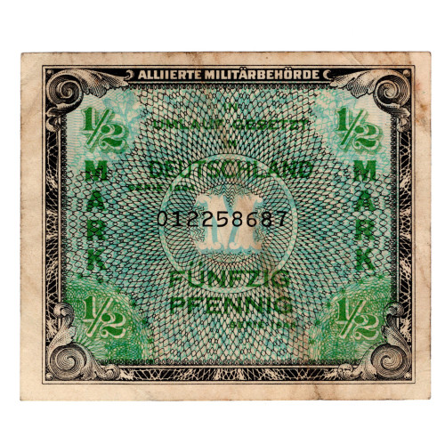 ½ Mark - Allied Military Authority 1944 - Germany - 8687 ½ Mark - Allied Military Authority 1944 - Germany - 8687
