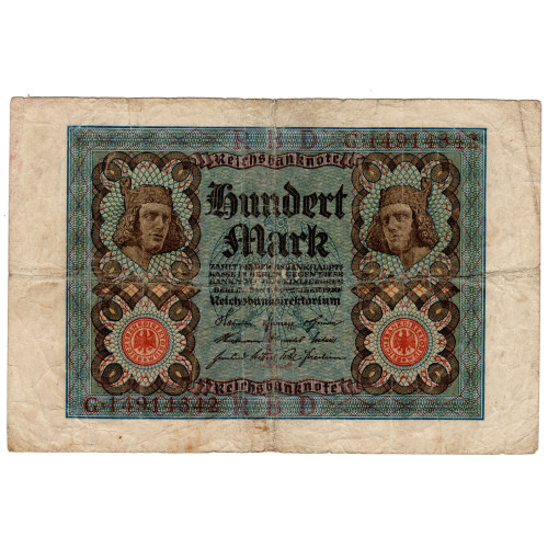 100 Mark Reichsbanknote 1920 100 Mark Reichsbanknote 1920
