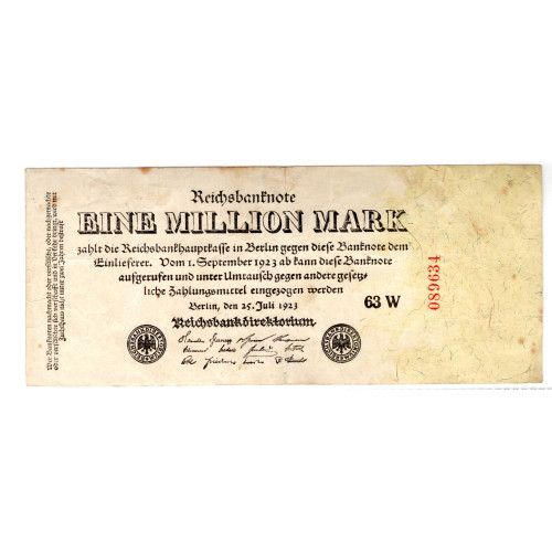 1 Million Mark 1923 - Reichsbanknote 1 Million Mark 1923 - Reichsbanknote