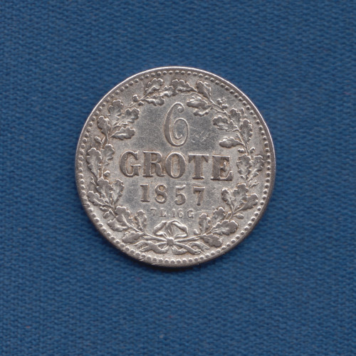 6 Grote - 1857- Silver - Germany 6 Grote - 1857- Silver - Germany