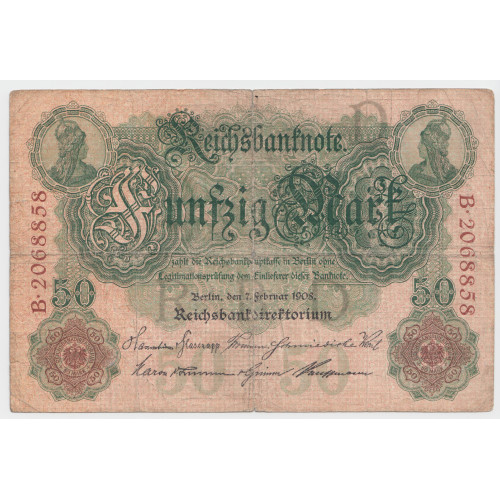50 Mark 1908 - Reichsbanknote 50 Mark 1908 - Reichsbanknote