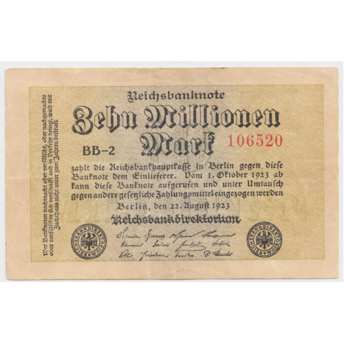 10 Million Marks 1923 - Reichsbanknote 10 Million Marks 1923 - Reichsbanknote