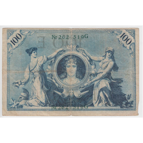 100 Mark 1908- Reichsbanknote; green seal 100 Mark 1908- Reichsbanknote; green seal
