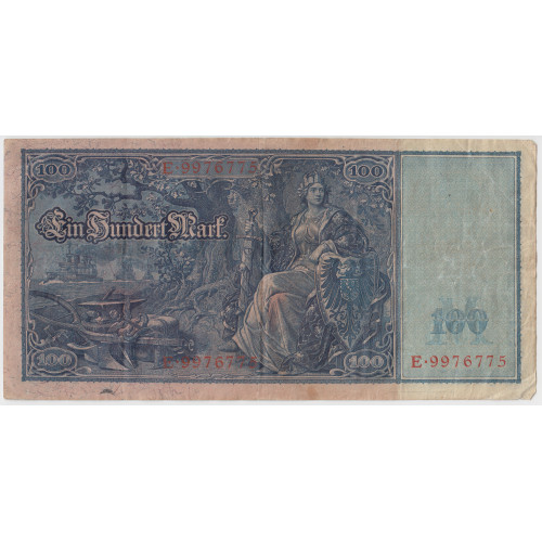 100 Mark Reichsbanknote 1910; red seals 100 Mark Reichsbanknote 1910; red seals
