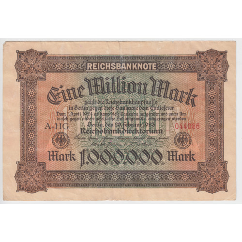 1 Million Marks 1923 - Reichsbanknote 1 Million Marks 1923 - Reichsbanknote