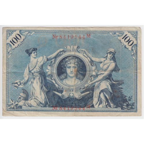 100 Mark 1908- Reichsbanknote; red seal 100 Mark 1908- Reichsbanknote; red seal