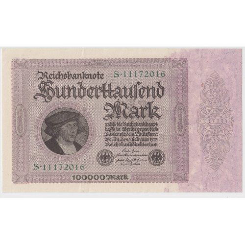 100 000 Mark Reichsbanknote 1923 100 000 Mark Reichsbanknote 1923