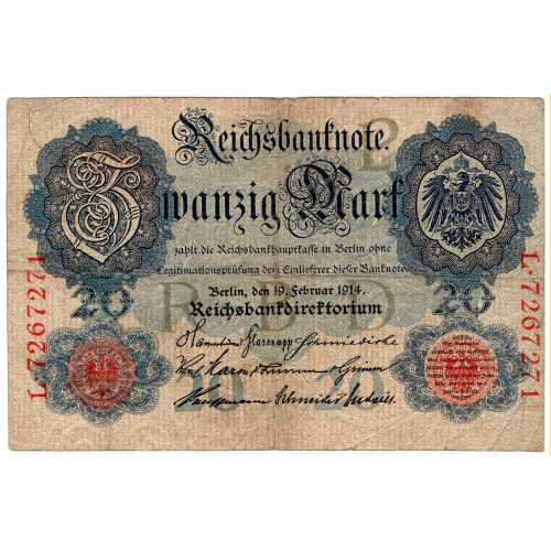 20 Mark Reichsbanknote (1914 Feb) 20 Mark Reichsbanknote (1914 Feb)