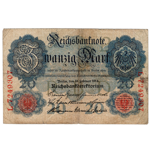 20 Mark Reichsbanknote (1914 Feb) 20 Mark Reichsbanknote (1914 Feb)