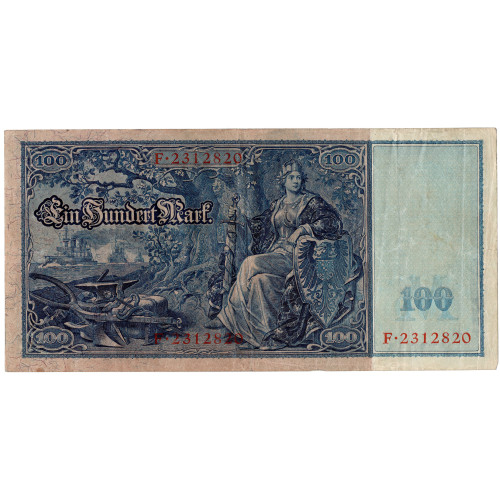100 Mark Reichsbanknote 1910; red seals 100 Mark Reichsbanknote 1910; red seals