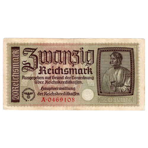20 Reichsmark 1940-1945 - Reichskreditkassenschein 20 Reichsmark 1940-1945 - Reichskreditkassenschein