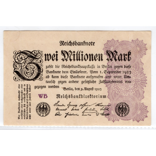 2 Million Mark 1923 - Reichsbanknote 2 Million Mark 1923 - Reichsbanknote