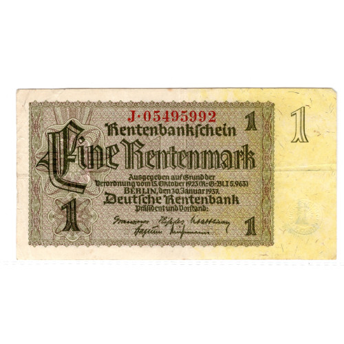 1 Rentenmark 1937 - Rentenbank 1 Rentenmark 1937 - Rentenbank
