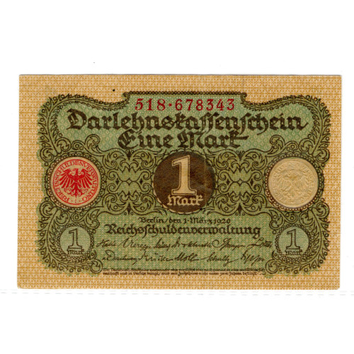 1 Mark 1920 - Darlehnskassenschein 1 Mark 1920 - Darlehnskassenschein