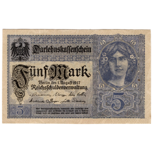 5 Mark 1917 - Darlehnskassenschein 5 Mark 1917 - Darlehnskassenschein