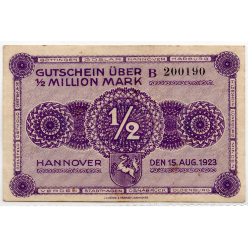 500000 Mark 1923 - Landwirtschaftskammer and Handwerkskammer Hannover 500000 Mark 1923 - Landwirtschaftskammer and Handwerkskammer Hannover