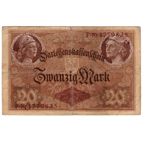 20 Mark 1914 Darlehenskassenschein 20 Mark 1914 Darlehenskassenschein