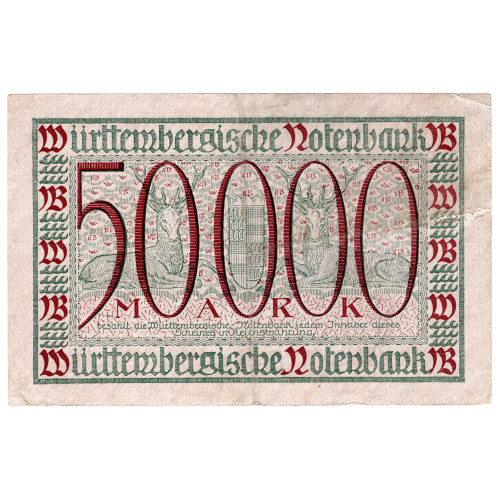 50000 Mark 1923 - Württembergische Notenbank 50000 Mark 1923 - Württembergische Notenbank