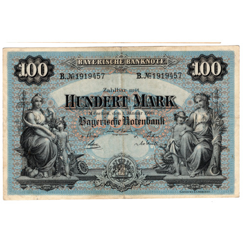 100 Mark 1900 - Kingdom of Bavaria 100 Mark 1900 - Kingdom of Bavaria