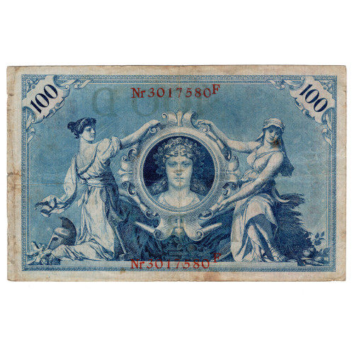 100 Mark 1908- Reichsbanknote; red seal 100 Mark 1908- Reichsbanknote; red seal