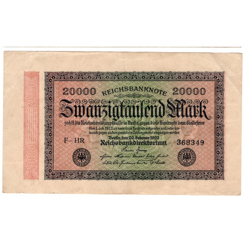 20 000 Mark 1923 - Reichsbanknote 20 000 Mark 1923 - Reichsbanknote