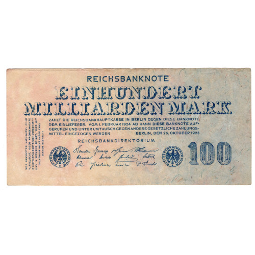 100 BILLION Mark 1923 - Reichsbanknote 100 BILLION Mark 1923 - Reichsbanknote