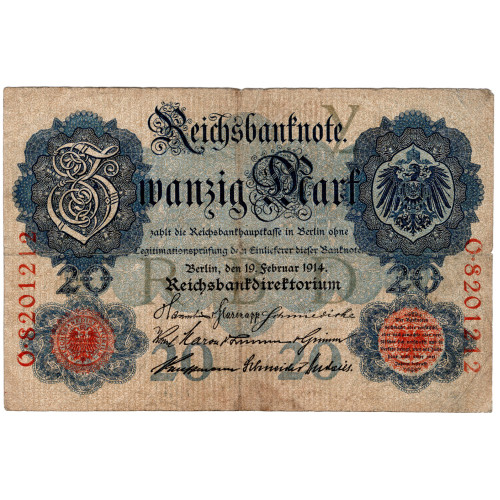 20 Mark Reichsbanknote (1914 Feb) 20 Mark Reichsbanknote (1914 Feb)
