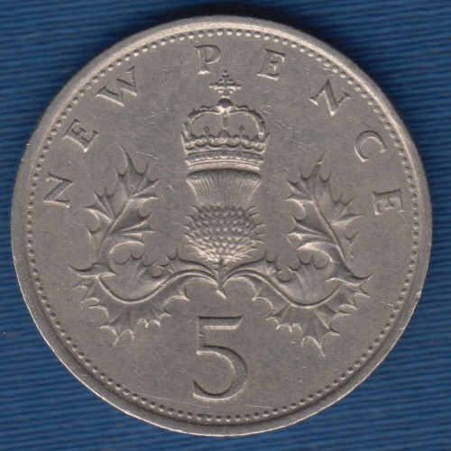 5 Новых Пенсов 1968 - Великобритания 5 Новых Пенсов 1968 - Великобритания
