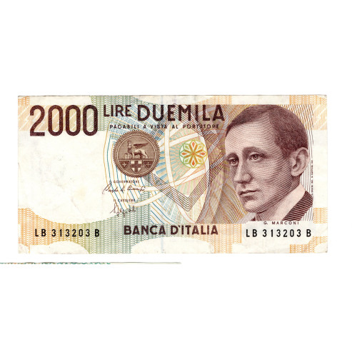 2000 Лир 1990 - Италия - Маркони 2000 Лир 1990 - Италия - Маркони