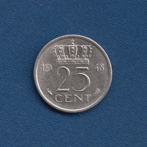 25 Центов 1948 - Нидерланды 25 Центов 1948 - Нидерланды