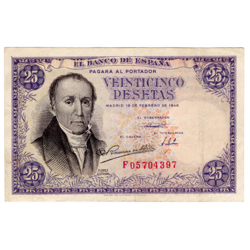 25 Песет 1946 - Испания 25 Песет 1946 - Испания