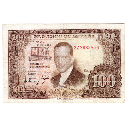 100 Песет 1953 - Испания 100 Песет 1953 - Испания