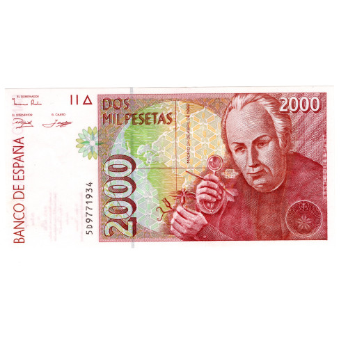 2000 Песет 1992 - Испания (с магнитной линией) 2000 Песет 1992 - Испания (с магнитной линией)