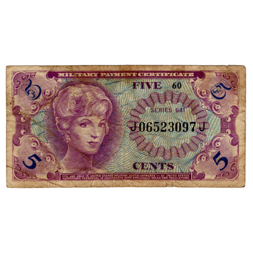 5 Cents Military Payment Certificate - Series 641 5 Cents Military Payment Certificate - Series 641