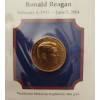 Ronald Reagan Memorial Commemorative 24kt Gold Plated - June 11 2004 - Medal Stamp