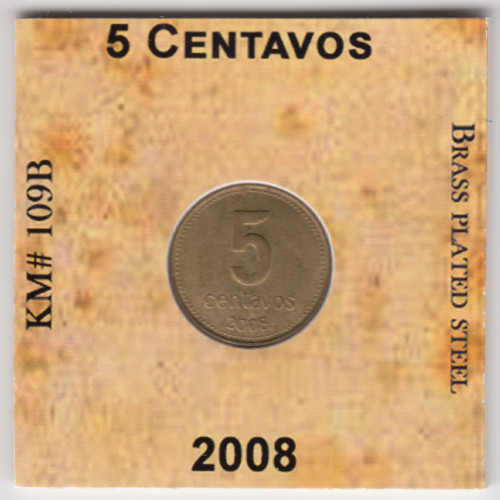 5 Cентаво 2008 - Аргентина 5 Cентаво 2008 - Аргентина