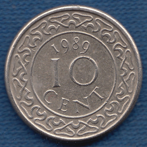 10 Центов 1989 года — Суринам 10 Центов 1989 года — Суринам